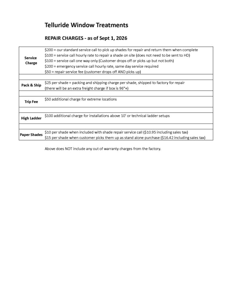 Repair Charges